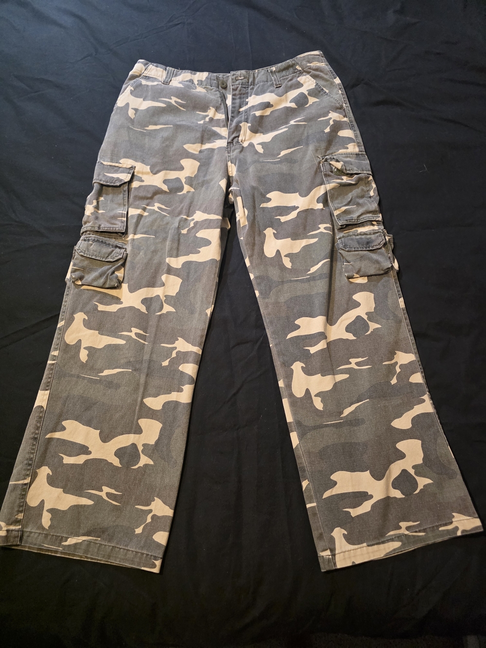 Oscar Jeans Beige Camo Cargo Baggy Pants